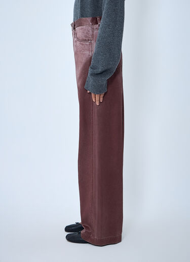 LN-CC® - Issey Miyake: 缎面阔腿牛仔裤 - 棕色 Issey Miyake 缎面阔腿牛仔裤 棕色 ism0263001