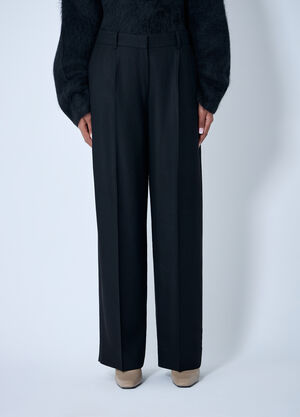TOTEME Wide Flannel Pants Black tot0263023
