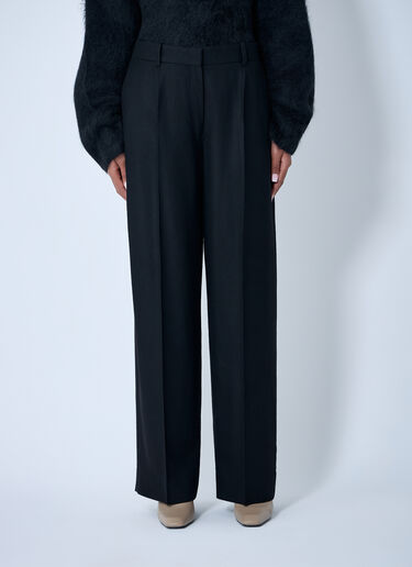 TOTEME Wide Flannel Pants Black tot0263023