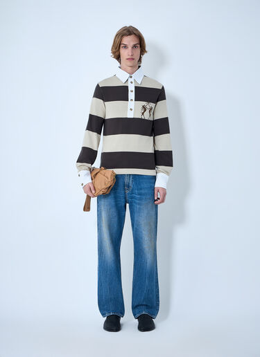 LN-CC® - Vivienne Westwood: Archive Rugby Cotton Polo Shirt - Brown Vivienne Westwood Archive Rugby Cotton Polo Shirt Brown vvw0164014