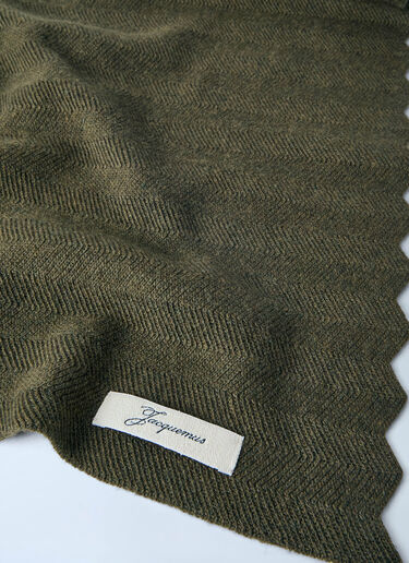LN-CC® - Jacquemus: Le Chale Chevron Scarf - Green Jacquemus Le Chale Chevron Scarf Green jac0164004