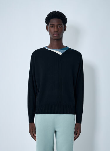 LN-CC® - Kiko Kostadinov: Wool-Blend Sweater - Black Kiko Kostadinov Wool-Blend Sweater Black kko0162008