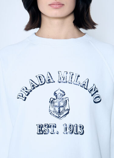 LN-CC® - Prada: Logo Print Sweatshirt - White Prada Logo Print Sweatshirt White pra0260011