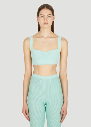LN-CC® - Marco Rambaldi: Ribbed Knit Top - Green Marco Rambaldi Ribbed Knit Top Green mra0250007