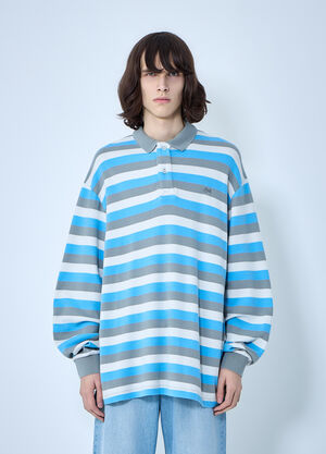 ERL Striped Polo Shirt Blue erl0164005