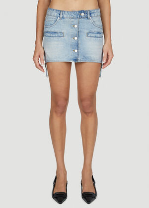 Courrèges Denim Strap Skirt Light Blue cou0251016
