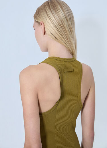 LN-CC® - Jean Paul Gaultier: Cotton Ribbed Short Dress - Yellow Jean Paul Gaultier Cotton Ribbed Short Dress Yellow jpg0264008