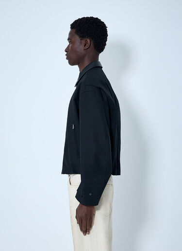 Acne Studios Leather-Trimmed Button Jacket Black acn0164030