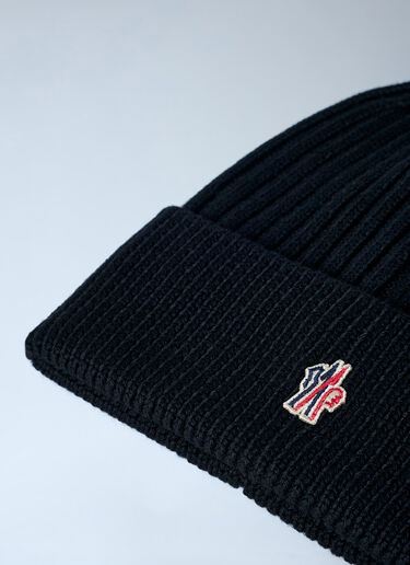 LN-CC® - Moncler Grenoble: Logo Motif Beanie Hat - Black Moncler Grenoble Logo Motif Beanie Hat Black mog0162016