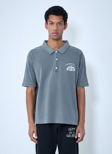 LN-CC® - Gallery Dept.: Embroidered Polo Shirt - Grey Gallery Dept. Embroidered Polo Shirt Grey gdp0162054
