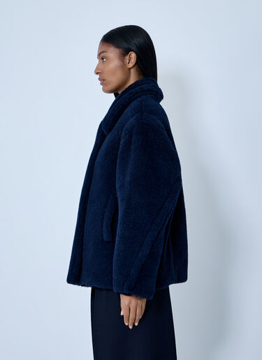 Max Mara Wool-And-Silk-Blend Coat Navy max0263020
