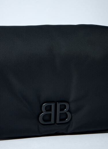 LN-CC® - Balenciaga: Small Monaco Flap Shoulder Bag - Black Balenciaga Small Monaco Flap Shoulder Bag Black bal0161027