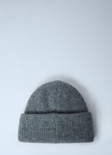 LN-CC® - Jacquemus: Logo Motif Beanie Hat - Dark Grey Jacquemus Logo Motif Beanie Hat Dark Grey jac0262027