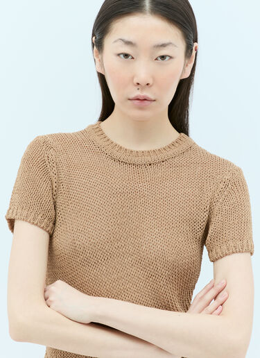 LN-CC® - Aya Muse: Atele Knit T-Shirt - Brown Aya Muse Atele Knit T-Shirt Brown aym0255004