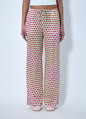 LN-CC® - Dries Van Noten: Wide-Leg Patterned Trousers - Red Dries Van Noten Wide-Leg Patterned Trousers Red dvn0264009