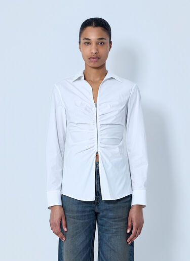 LN-CC® - Alexander Wang: Gathered Bust Shirt - White Alexander Wang Gathered Bust Shirt White awg0264008