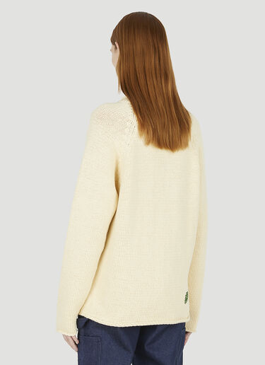 LN-CC® - Sky High Farm: Logo Embroidered Sweater - Cream Sky High Farm Logo Embroidered Sweater Cream skh0348017