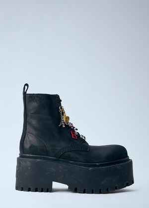 Balenciaga Charm-Detail Platform Boots Black bal0263022