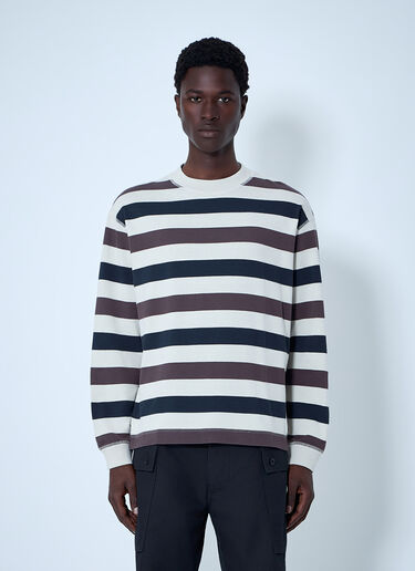 LN-CC® - Margaret Howell: Striped Crewneck Sweatshirt - Multicolor Margaret Howell Striped Crewneck Sweatshirt Multicolor mhl0164004