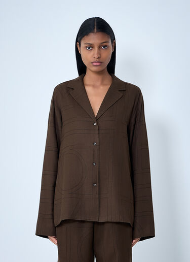 LN-CC® - TOTEME: Monogram Shirt - Dark Brown TOTEME Monogram Shirt Dark Brown tot0263020