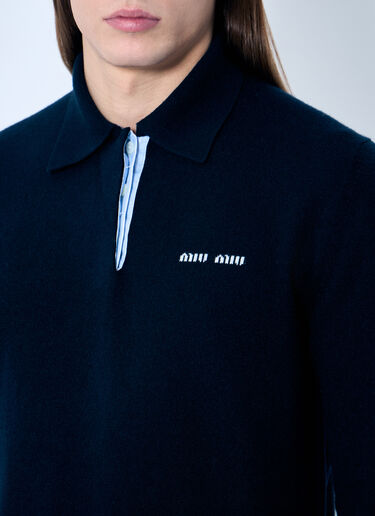 LN-CC® - Miu Miu: Cashmere Polo Sweater - Black Miu Miu Cashmere Polo Sweater Black miu0359002