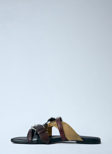 LN-CC® - Acne Studios: Leather Belts Strap Sandals - Brown Acne Studios Leather Belts Strap Sandals Brown acn0364020