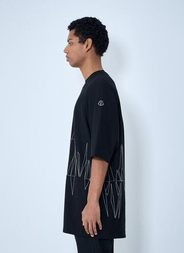 Moncler + Rick Owens グラフィック刺繍Tシャツ ブラック mcs0363019