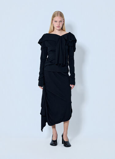 Yohji Yamamoto 高捻法式毛圈编织裙 黑色 yoy0264008