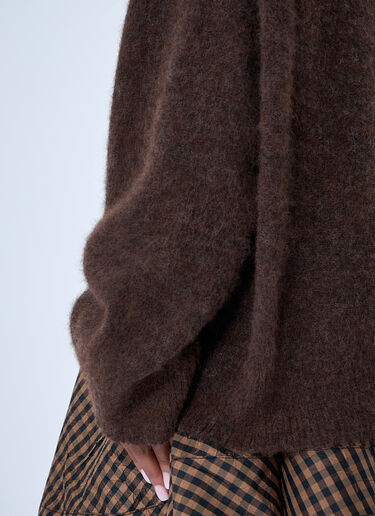 LN-CC® - GANNI: Brushed Knit Sweater - Brown GANNI Brushed Knit Sweater Brown gan0263001