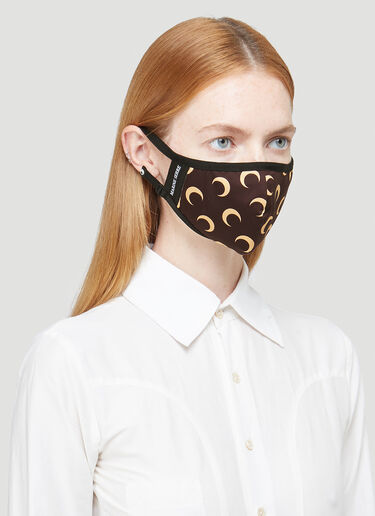 LN-CC® - Marine Serre: Moon Print Face Mask - Brown Marine Serre Moon Print Face Mask Brown mrs0342009