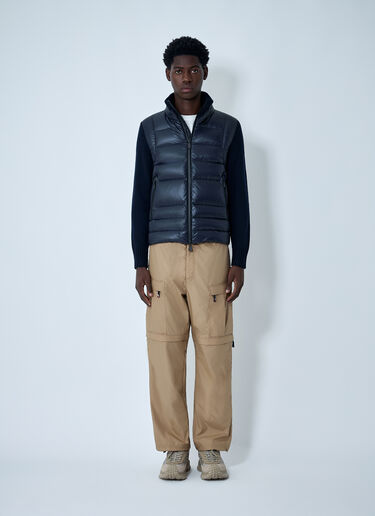 LN-CC® - Moncler Grenoble: Satin Quilted Cardigan - Blue Moncler Grenoble Satin Quilted Cardigan Blue mog0162009