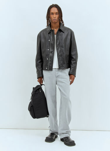LN-CC® - Bottega Veneta: Kimono Leather Blouson Jacket - Black Bottega Veneta Kimono Leather Blouson Jacket Black bov0158003