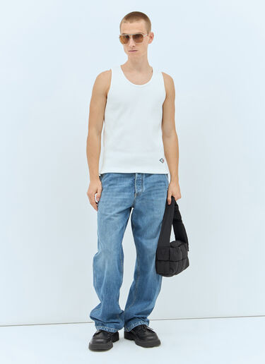 LN-CC® - Bottega Veneta: Rib Jersey Tank Top - White Bottega Veneta Rib Jersey Tank Top White bov0157010