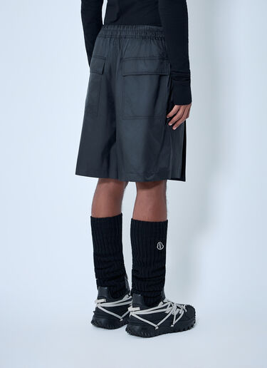 LN-CC® - Moncler + Rick Owens: Drawstring Midi Kilt Shorts - Black Moncler + Rick Owens Drawstring Midi Kilt Shorts Black mcs0363014