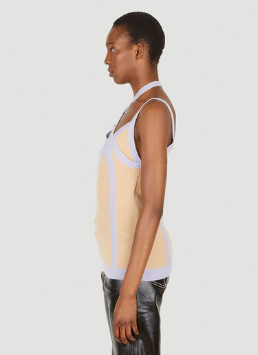 LN-CC® - Ninamounah: Asymmetric Knit Top - Beige Ninamounah Asymmetric Knit Top Beige nmo0248007