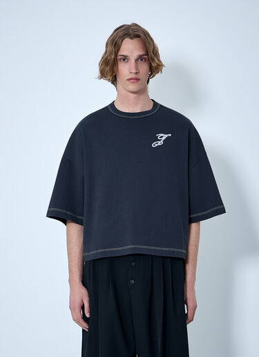 LN-CC® - Jacquemus: Oversized Logo T-Shirt - Navy Jacquemus Oversized Logo T-Shirt Navy jac0164024