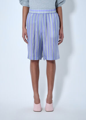LN-CC® - Dries Van Noten: Striped Relaxed Shorts - Lilac Dries Van Noten Striped Relaxed Shorts Lilac dvn0264008