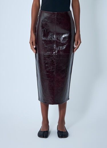 LN-CC® - Sportmax: Leather Midi Skirt - Bordeaux Sportmax Leather Midi Skirt Bordeaux spx0262005