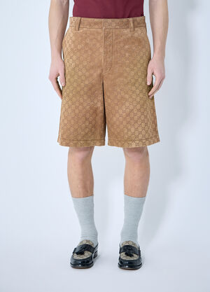 Gucci Embossed GG Suede Shorts Beige guc0159039