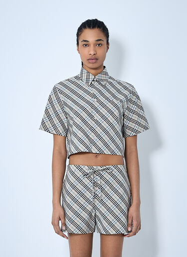 LN-CC® - Burberry: 短款格纹衬衫 - 米色 Burberry 短款格纹衬衫 米色 bur0259008