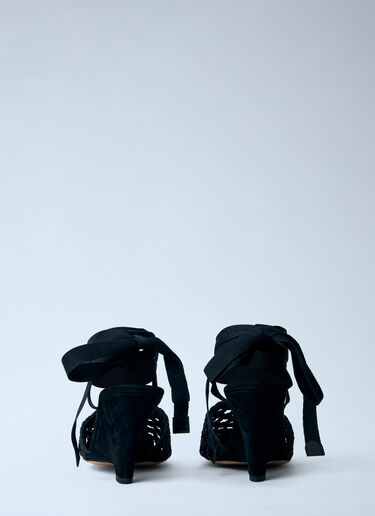LN-CC® - Jacquemus: Woven Wedge Sandals - Black Jacquemus Woven Wedge Sandals Black jac0264036