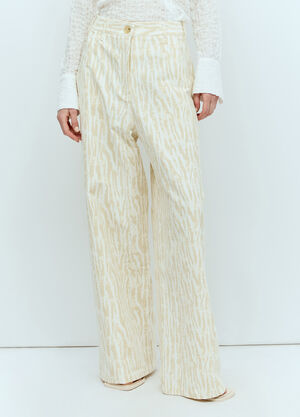LN-CC® - Song for the Mute: Printed Pants - Cream Song for the Mute Printed Pants Cream sfm0256010