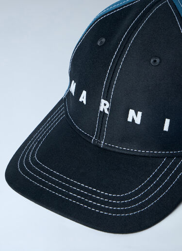 LN-CC® - Marni: Logo Motif Baseball Cap - Blue Marni Logo Motif Baseball Cap Blue mni0163002