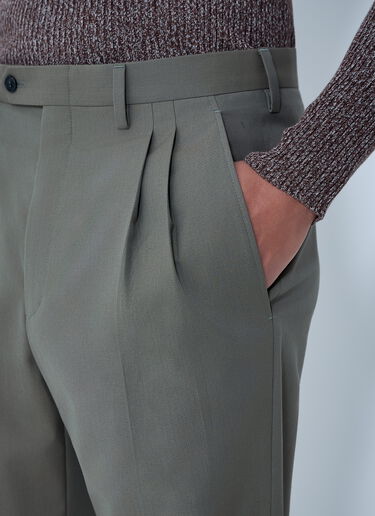 LN-CC® - Prada: Wide-Leg Wool Pants - Green Prada Wide-Leg Wool Pants Green pra0163056