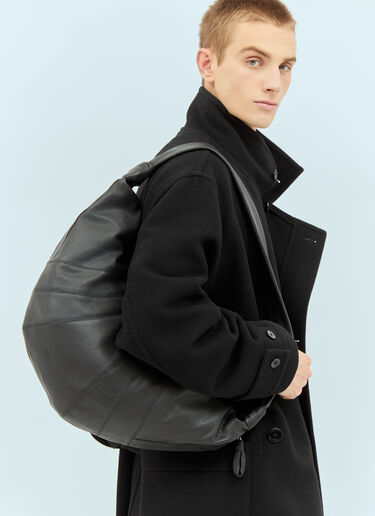 LN-CC® - Lemaire: Large Croissant Crossbody Bag - Black Lemaire Large Croissant Crossbody Bag Black lem0358001