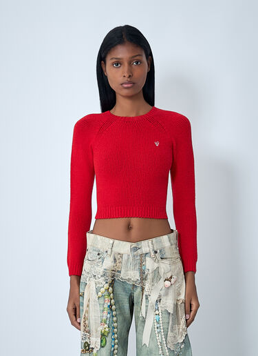 Acne Studios Logo Motif Sweater Red acn0262009