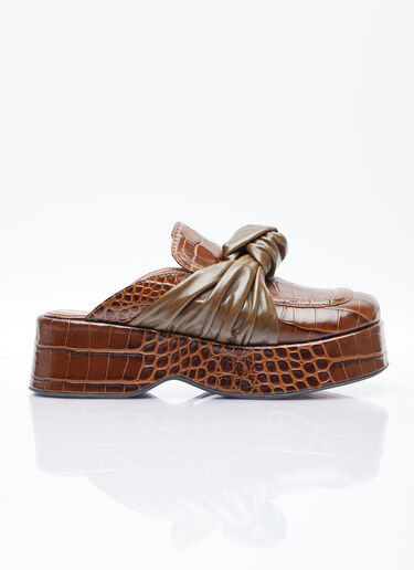LN-CC® - Rejina Pyo: Knot Platform Mules - Brown Rejina Pyo Knot Platform Mules Brown rej0254013