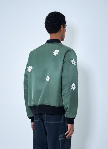 LN-CC® - NÒMARYTHM TEXTILE: Embroidered Bomber Jacket - Olive NÒMARYTHM TEXTILE Embroidered Bomber Jacket Olive nma0162001