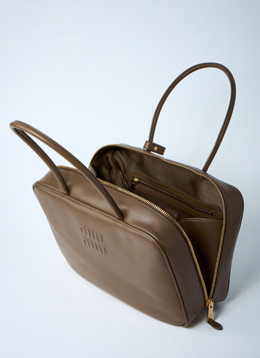 LN-CC® - Miu Miu: Beau Leather Shoulder Bag - Brown Miu Miu Beau Leather Shoulder Bag Brown miu0262052