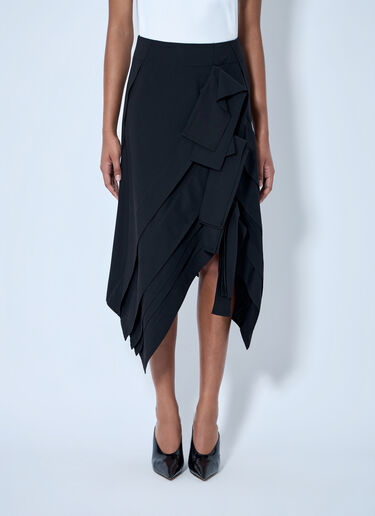 Bottega Veneta Asymmetric Layered Skirt Black bov0264048